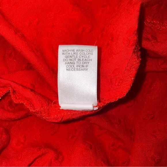 Chelsea & Violet Red Gameday Eyelet Puff Sleeve Button Front mini Dress SZ M - Picture 10 of 11